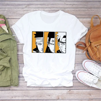 LUSLOS Naruto Lete Harajuku Cool Tričko Unisex 90. rokov Tričko Japonské Anime Legrační Karikatúra T-shirt Streetwear Hip Hop Top Tees