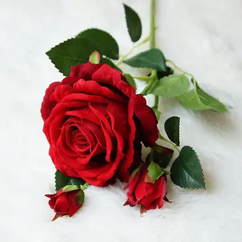 Luxusné black rose pobočky Velvet Simulácia Umelé kvety Valentine darček svadobné kvety, Domáce dekorácie ruže flores