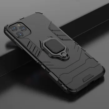 Luxusné Brnenie Mäkké Shockproof puzdro pre iphone 11 Pro Max 12 mimi XR XS X 8 7 6 Plus 5S SE 5C Silikónový Držiak do Vozidla Krúžok kryt telefónu