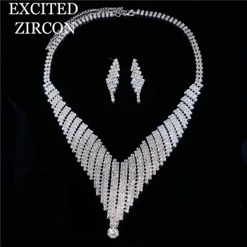 Luxusné Crystal Afriky Šperky Sady Geometrické Drahokamu Svadobný Náhrdelník Sady pre Svadobné Party, Vianočné Darčeky