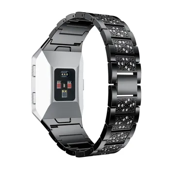 Luxusné Crystal Legovanej ocele Watchband pre Fitbit Iónové popruhy Smart Príslušenstvo Náhradné Náramok smart Hodinky s diamond