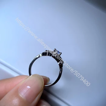 Luxusné CZ kameň zásnubný prsteň cubic zirconia bielym zlatom krúžok kolo starožitné halo svadobný sľub krúžok žien darček