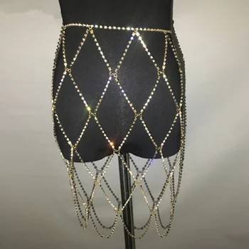 Luxusné Drahokamu Oka Tela Reťazca Sexy Sukne, Šperky pre Ženy Strany NighClub Crystal Telo Šperky Pás Reťazca Šaty Príslušenstvo