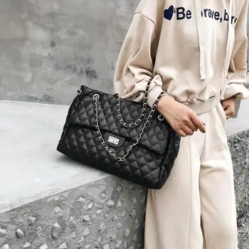 Luxusné Kabelky Ženy Tašky Dizajnér Značky Tote Bežné PU Kožené Reťazca Veľké Rameno Crossbody Tašky pre ženy 2018 sac hlavný