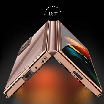 Luxusné Kryt Pre Samsung Galaxy Z Fold 2 5G W21 5G Prípade Transparentné Sklo Pevný Kryt Mobilný Telefón Prípade Shockproof Coques KS0917