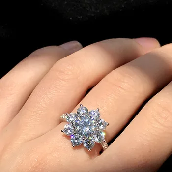 Luxusné Kvetinové Lab Diamantové Šperky set 925 Sterling Silver Strany, Snubné Prstene, Náušnice, Náhrdelník Pre Ženy, drahé Kamene, Šperky
