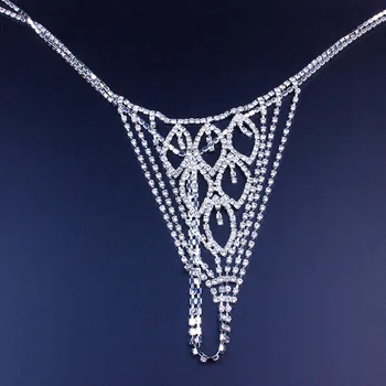 Luxusné Leaf Drahokamu Telo Šperky sexy vyhlásenie Bielizeň Tangá Nohavičky pre Ženy Crystal Telo, Brucho, Pás Reťazca Príslušenstvo