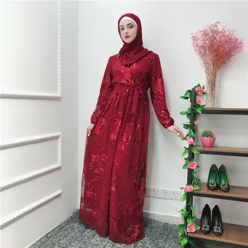 Luxusné Moslimských Čipky, Výšivky Samoopaľovacie Abaya Plný Šaty Cardigan KimonoLong Šaty, Šaty Jubah Blízkom Východe Eid Ramadánu Islamskej