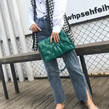 Luxusné Nit Reťazca Tašky cez Rameno pre Ženy 2021 Módne Farbou Žien Crossbody Messenger Taška Značky Dizajn Pu Kožené Peňaženky