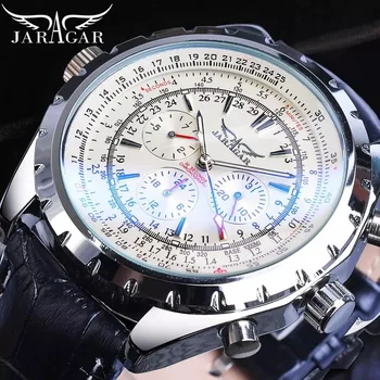 Luxusné obchodné sledovať pánskej módy pre voľný čas multifunkčné modré sklo automatické mechanické hodinky Vojenské športové svetelný hodinky