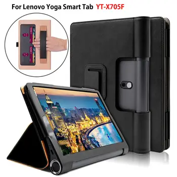 Luxusné puzdro Pre Lenovo Yoga Smart Kartu YT-X705F Tablet Kryt Funda pre Lenovo Yoga 5 Tab 10.1 palca Ruky Držiak na Stojan Pokožky Shell