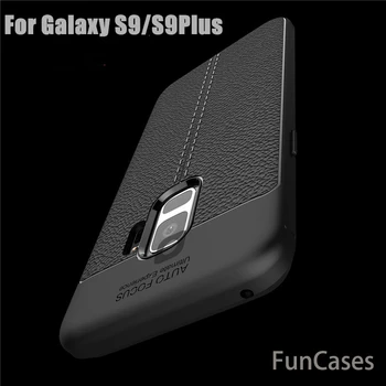 Luxusné puzdro Pre Samsung Galaxy S9 Kožený Dizajn Prípade Mäkké TPU Protišmykových Kryt Pre Samsung S9 Plus Silikónové Telefón Prípade, že Kože Taška