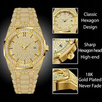 Luxusné pánske hodinky fashionalbe klasické miyota quartz hodinky zlatej farby 30 m vodotesný chlapec, priateľa, otca;s darček