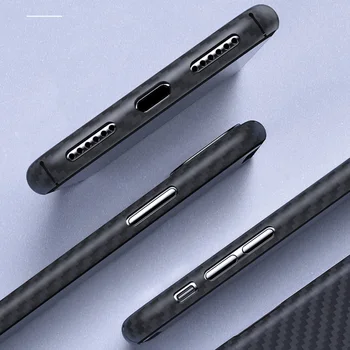 Luxusné Real 3D Carbon Vlákna Kevlar 0.6 mm Thiness Slim Šport Objektív Fotoaparátu Protectiove puzdro Pre iPhone X XS XR XSMAX