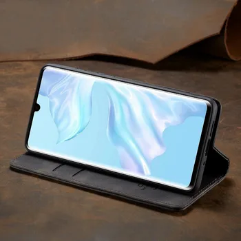 Luxusné Retro Matný PU Kožené Magnetické Telefón Prípade Držiteľa Karty Flip Peňaženky Kryt na Huawei Mate 30 Pro P30 P40 Pro lite P30