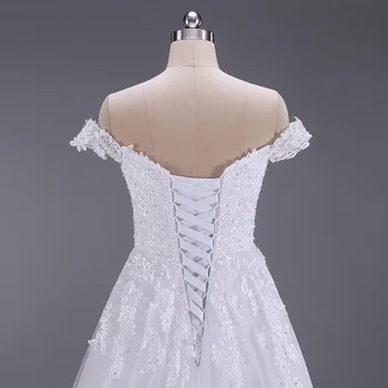 Luxusné svadobné SVADOBNÉ šaty čipky bez RUKÁVOV svadobné šaty VEĽKOSTI pluse O KRK výročie obrad svadobné ŠATY s vlakom