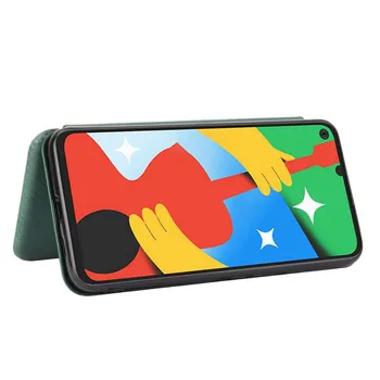 Luxusné Uhlíkových Vlákien Kožené Peňaženky Telefón Magnetické puzdro Pre Google Pixel 3 3XL 3A 3AXL 4 4XL 4A4G 5 4A5G KS0847