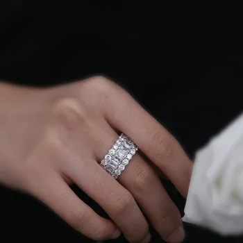 Luxusné Večný SONA Simulácia Diamond Farebný Drahokam, 925 Sterling Silver Žena snubný Prsteň Nádherné Šperky, Zásnubné