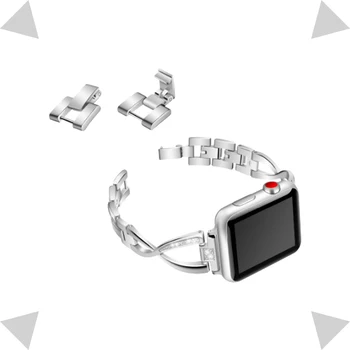 Luxusné Watchband pre iWatch 4 40 mm forwatch 6 5 44 mm pre Hodinky, Remienok Nerezová Oceľ Náramok Ženy Popruh 38mm 42mmAdjustment