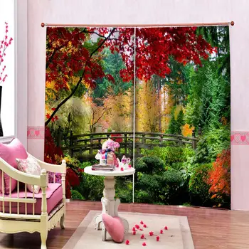 Luxusné Zatmenie 3D Okna Záclony Na Obývacia Izba, Spálňa farba lesa závesy 3d stereoskopické opony