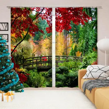 Luxusné Zatmenie 3D Okna Záclony Na Obývacia Izba, Spálňa farba lesa závesy 3d stereoskopické opony
