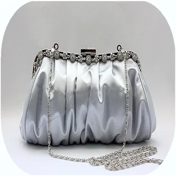 Luxusné značky Ženy Večierok tašky cez rameno, Hodváb Diamanty Ženské kabelky Socitlate reťazca Skladaný svadobné svadobné kabelky WY63