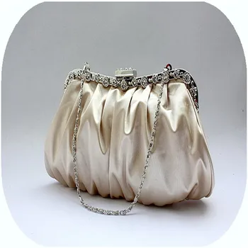 Luxusné značky Ženy Večierok tašky cez rameno, Hodváb Diamanty Ženské kabelky Socitlate reťazca Skladaný svadobné svadobné kabelky WY63