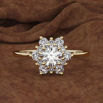 Luxusné Žena Snowflake Krúžok Módny Gold/Rose Gold/Silver Farba Crystal Zirkón Kamenný Kruh, Vintage Snubné Prstene Pre Ženy, Darčeky