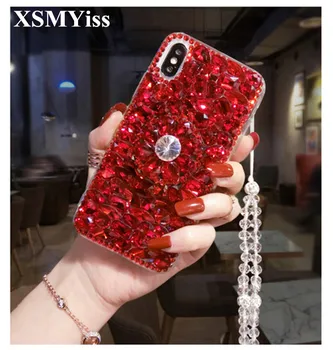 Luxusný Lesk Diamond obal Pre Samsung S6 S7 okraji S8 S9 S10 Plus Lite Poznámka: 5 8 9 3D Bling Crystal Airbag Držiak Zadného Krytu