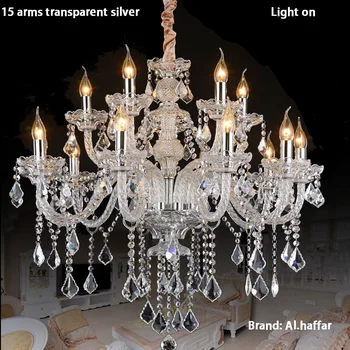 Luxusný top k9 crystal fashion champagne gold/transparentné, jasné, sviečka crystal prívesok svetlo krištáľové lampy luxusné krištáľové lampy