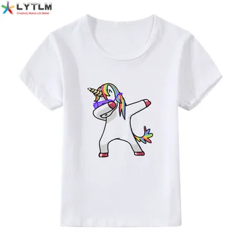 LYTLM Animal Print T Shirt Dievča Dabbing Jednorožec Tee Tričko Enfant Fille Batoľa Dievča Topy Dievčenské Tričko s Dlhým Rukávom 4 6 8 10 Rokov