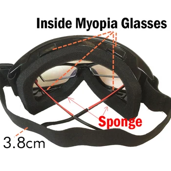 Lyžiarske Okuliare UV400 Vetru odolný proti otrasom, prachu Snehu môže Vstavané Krátkozrakosť objektív Spone Lyžovanie Okuliare