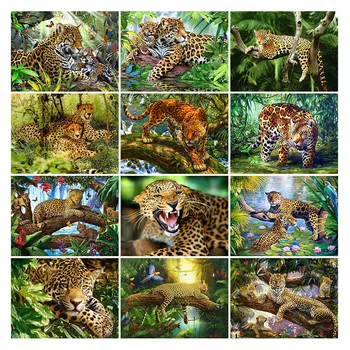 LZAIQIZG 5D Diamond Maľovanie Auta Plné Námestie/Kolo Wild Panther Leopard Diamond Výšivky Cross Stitch Zvierat Mozaiky Domova