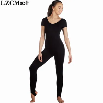 LZCMsoft Nylon Ženy Spp Rukávmi Tanec Unitards Strmeň Spandex Montáž Unitard Black Dancewear Skúšky Ukazujú, Kostým