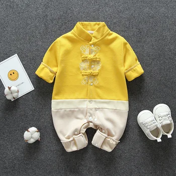 LZH Novorodenca Romper 2021 Jar Etnický Štýl Výlet Oblečenie Baby Remienky Antickej Farby Zodpovedajúce Disk Pracky Batoľa Romper