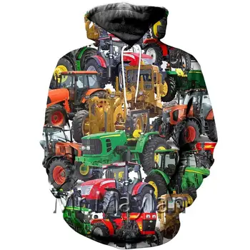 Láska traktor 3d všetky tlačené hoodies harajuku streetwear unisex mikina s kapucňou bežné pulóver jeseň tepláková súprava bunda AQ-11
