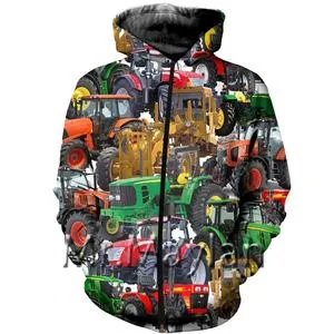 Láska traktor 3d všetky tlačené hoodies harajuku streetwear unisex mikina s kapucňou bežné pulóver jeseň tepláková súprava bunda AQ-11