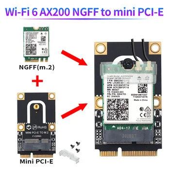 M. 2 NGFF na Mini PCI-E (PCIe+USB) Adaptér Pre M. 2, Wifi, Bluetooth, Wlan Card AX200 9260 8265 8260 Na Notebooku / PC