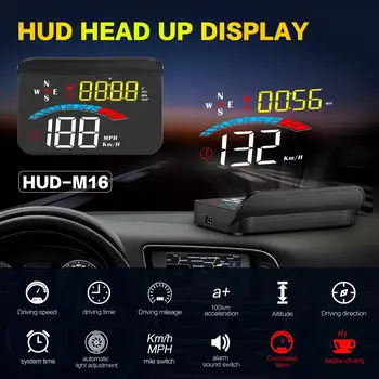 M16 OBD2 Hud Head-Up Display Premietacie gps tachometer Dataprojektor navigáciu Paliva Výstraha Detektor de coche consumo