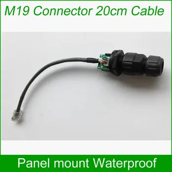 M19 RJ45 Panel Namontovať Konektor Gigabit Ethernet Adaptér S 20 cm Kábel siete LAN Vodotesný IP67