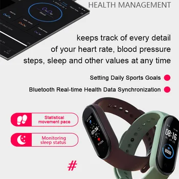 M5 Smart Kapela Vodotesný IP67 Smart Sledovať Krvný Tlak Fitness Tracker Smartband Fitness Band Náramky pre Xiao
