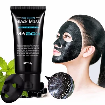 Mabox Čiernu Masku na tvár lúpať Bambusové drevené Uhlie Blackhead Odstraňovač Hydratačná Maska, Hĺbkové Čistenie pre AcneScars Kazov Femal