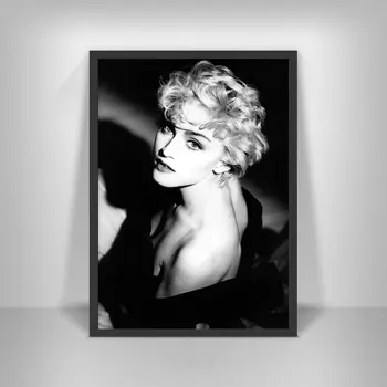 Madonna Plagát Slávny Hudobný Spevák Čierna Biela Fotografia Star Herečka Wall Art Obrázky Pre Obývacia Izba Dekor