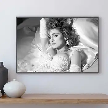 Madonna Plagát Slávny Hudobný Spevák Čierna Biela Fotografia Star Herečka Wall Art Obrázky Pre Obývacia Izba Dekor