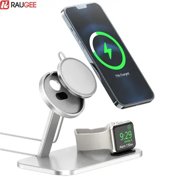 Magnetické Bezdrôtová nabíjacia Stanica Pre iPhone 12 Pro Max Mini Apple Hodinky iWatch 15W Magnetickú Nabíjačku Pad Ploche Držiak na Stojan