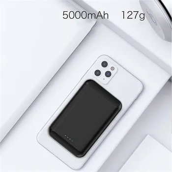 Magnetické Bezdrôtovú Nabíjačku 5000mAh Mini Výkon Naklonil Pre iPhone 12 Pro Max 12 Mini Magnetické Externé Batérie Prenosné Powerbank