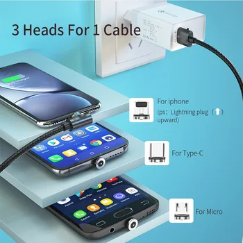 Magnetické Mobilného Telefónu, USB Nabíjací Kábel Micro USB LIGHTNING Kábel pre xiao iPhone Samsung USB Typu C Magnetické Nabíjací Kábel