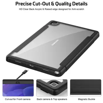 Magnetické PU Kože Flip Kryt Pre Samsung Galaxy Tab A7 10.4 SM-T500 SM-T505 Prípade Shockproof Brnenie Smart Spánku Prebudiť Prípad Tabletu