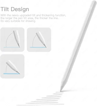 Magnetické Tilt Tlak Ceruzka Pre Apple iPad Vzduchu 4 Pro 11 12.9 10.2 7. 8. Generácie 2018 2019 2020 Palm Odmietnutie Stylus Pen