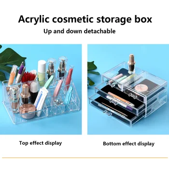 Make-Up Organizátor Akryl Transparentný Kozmetické Box Tvoria Skladovanie Rúž Kozmetický Štetec Držiteľ Domov V Kancelárii Organizátora